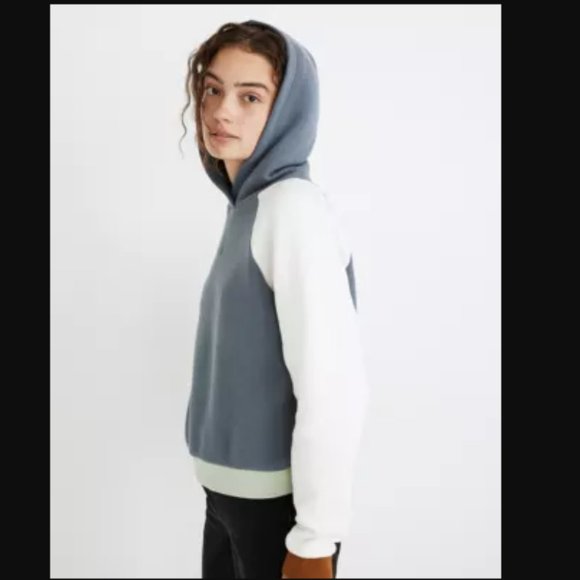 Madewell Betterterry Hoodie Colorblock Sweatshirt - Picture 4 of 7